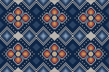 Knitting seamless patterns. Abstract geometric pattern design for wrapping paper, fabric pattern. Beautiful textile pattern for background or wallpaper. Decoration for Merry Christmas, Happy New Year.
