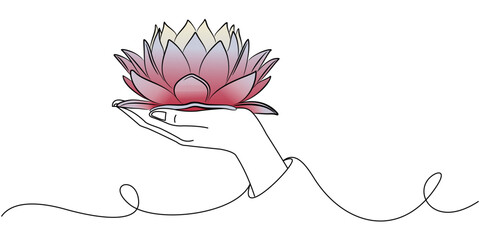lotus vector design on hand for vesak day