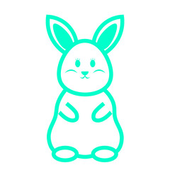 Obraz premium green rabbit cartoon icon