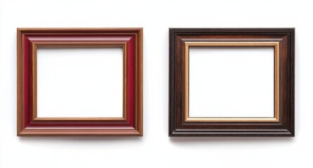 Fototapeta premium Picture frames isolated on white background luxury gold Vintage set
