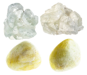 natural specimens of uncut datolite rocks cutout