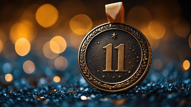a gold medal with a ribbon awarded to the winner is the first priz