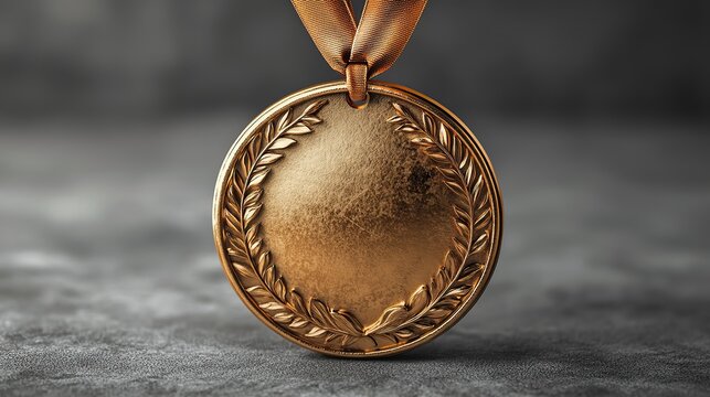 a gold medal with a ribbon awarded to the winner is the first priz