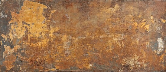 Rustic scratched brown texture background with aged golden accents and distressed surface signs, ideal for vintage design projects.