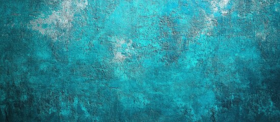 Fototapeta premium Abstract blue and turquoise texture with grunge background and light film noise effects centered to create a vibrant atmospheric feel.