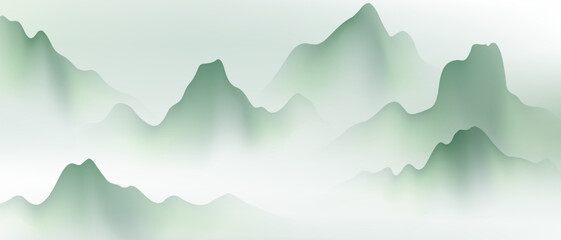 Modern design vector illustration of beautiful Chinese ink landscape painting.
