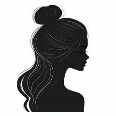 Minimalist Hair Silhouette Poster Design for Salon Advertising and Branding