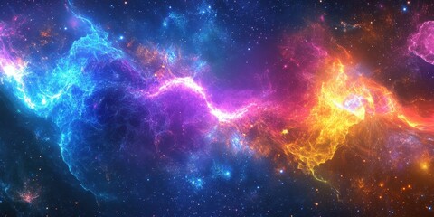 Obraz premium Colorful cosmic nebula and stars create a breathtaking space scene