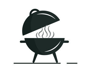 Barbecue grill icon isolated on white. Barbecue party. Vector illustration