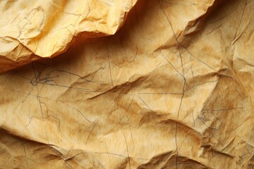 Fototapeta premium Crumpled old map reveals intricate lines and faded markings of unexplored territories and forgotten trails