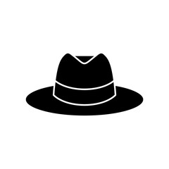 Fedora Hat Silhouette Icon Design