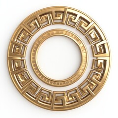 Fototapeta premium frame picture oval round isolated on white background luxury vintage retro gold