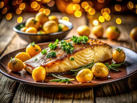Streaks of light paint the scene as grilled potatoes and schellfisch sizzle, a delicious long exposure masterpiece.