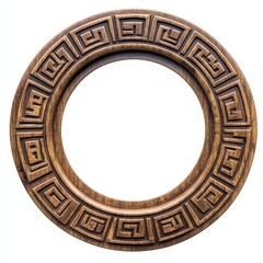 Fototapeta premium frame picture oval round isolated on white background luxury vintage retro gold