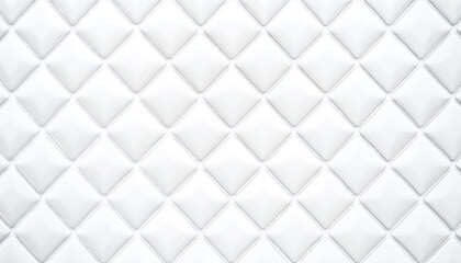Naklejka premium White Quilted Leather Texture - Luxury Upholstery Background for Interior Design, Fashion, and Decorative Patterns