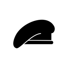 Military Beret Hat Silhouette Icon Design