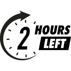 Countdown 10 hours left badges black white color style for social media post, promotion, promo offer