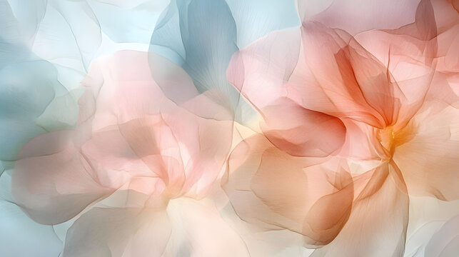 Abstract Pastel Floral Design:  Soft Hues, Delicate Petals, Artistic Bloom