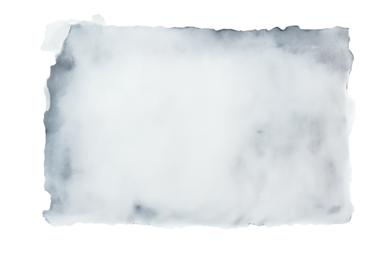 Watercolor blue gray paper isolated on transparent white background