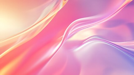 Fototapeta premium Abstract iridescent flowing forms in soft pink and purple hues