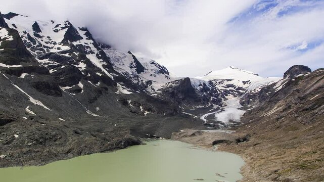 Time lapse of Austria highest mountain peak Below is the Pasterze Glacier with lake