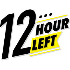 Countdown 12 hours left badges black yellow