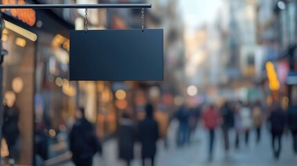 Sleek Contemporary Black Sign Mockup for Urban Setting