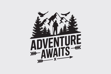 Adventure Awaits Hiking through Majestic Mountains vector