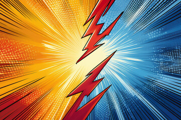 Cartoon comic background. Royalty high-quality free best stock of fight versus competition poster with halftone effect retro pop art style, light stripes for comics book, advertising design, poster