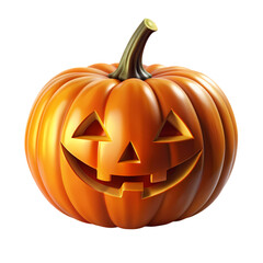 Smiling jack olantern halloween pumpkin festive october decoration 3d fun on transparent background