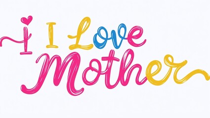 i love mother lettering