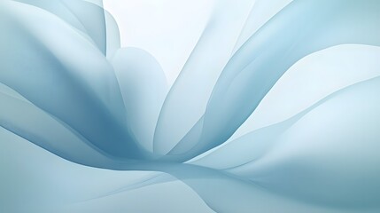 Abstract light blue shapes gracefully interweave on a white backdrop
