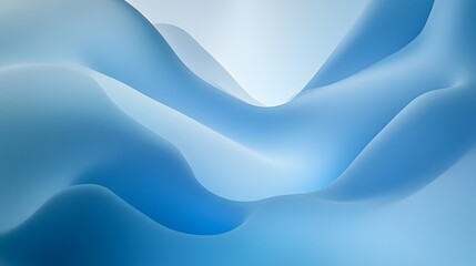 Obraz premium Abstract flowing shapes create a smooth gradient of light blue