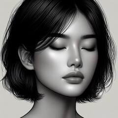 Monochromatic Portrait of a Woman
