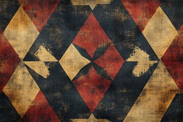 Abstract geometric pattern with rich colors and textures showcasing a modern artistic design