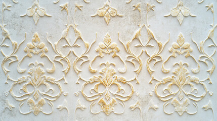 Fototapeta premium Biały marmur, stiuk złoty wzór, tło dla projektu, tapeta.