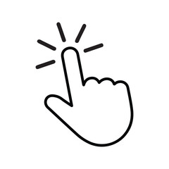 Obraz premium Click icon outline vector. finger choice icon. press icon outline vector on white background