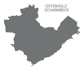 Osterholz-Scharmbeck city map grey illustration silhouette