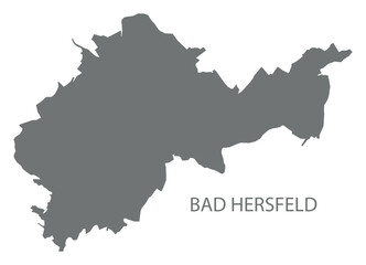 Bad Hersfeld city map grey illustration silhouette