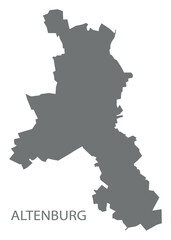 Altenburg city map grey illustration silhouette