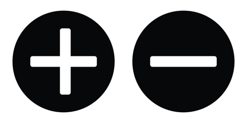 Fototapeta premium Plus minus silhouette icon vector on white background. Add and remove icon vector