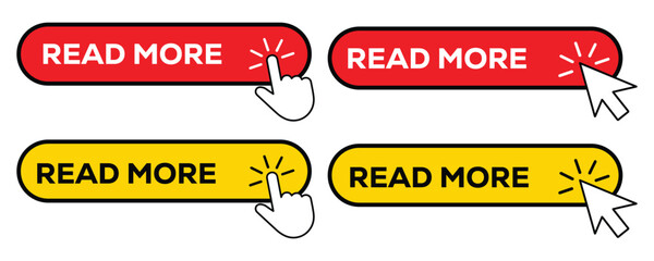 Read more button set vector on white background