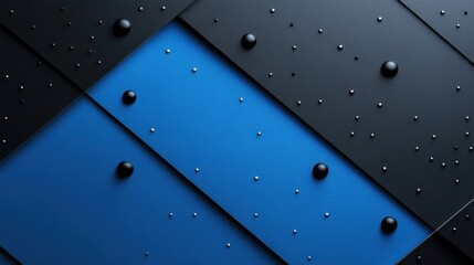 Sleek Blue background with triangles and lines for design. Banner template with white center text area. Ideal for modern designs.