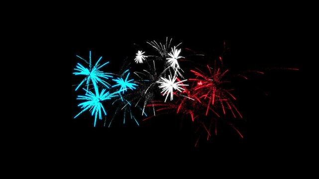 feu d'artifice bleu blanc rouge pour f&ecirc;ter la r&eacute;volution Fran&ccedil;aise ou le jour de l'ind&eacute;pendance