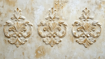 Fototapeta premium Biały marmur, stiuk złoty wzór, tło dla projektu, tapeta.