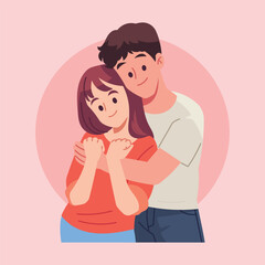Flat a pair of loving hugs Illustration
