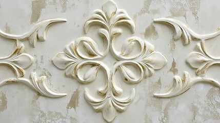 Fototapeta premium Biały marmur, stiuk złoty wzór, tło dla projektu, tapeta.