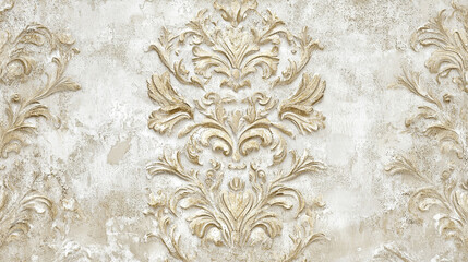 Fototapeta premium Biały marmur, stiuk złoty wzór, tło dla projektu, tapeta.