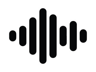 Podcast audio sound wave symbol vector on white background