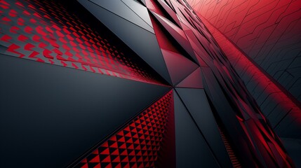 Abstract Red and Black Geometric Triangular Pattern Wallpaper Background Image